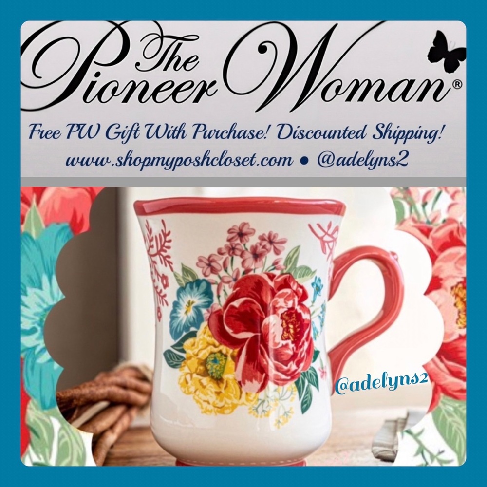 🌺 New Pioneer Woman 2022 Fancy Flourish Pink 18-Ounce Stoneware Mug, Qty 1 - Picture 6 of 8